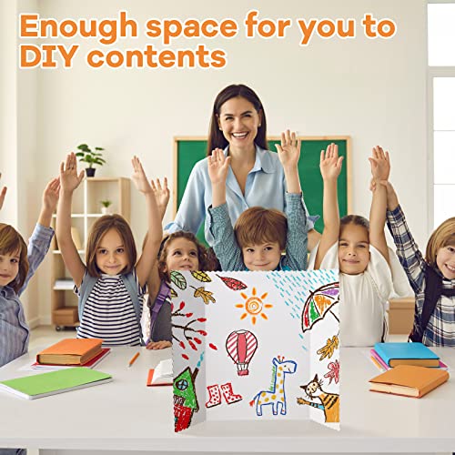 Ctosree 18 Pcs 22 x 38 Inch Tri Fold Poster Board Bulk for Display, White - color: White, size: 22 x 38 inch