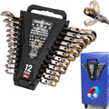SEDY Premium 12-Piece SAE Flex-Head Ratchet Wrenches Set 1/4"-7/8" with Magnetic Organizer, Cr-V Steel Ratcheting Wrench Set with 72 Teeth 180° Flex Head, Ratchet Combination Wrench Set for Repair - style: 12-Piece Flex-Head (SAE)