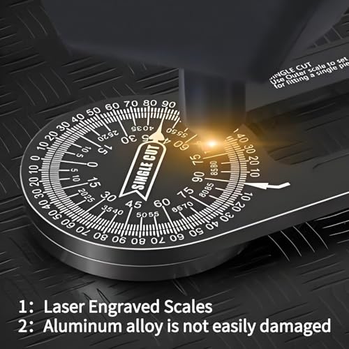 Aluminum Miter Saw Protractor，Angle Finder Tool，7-Inch Rust Proof | Angle Finder Featuring Precision Laser Engraved Scales (LX-230)，for Carpenters, Plumbers and All Building Trades