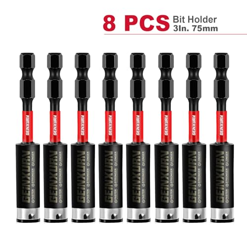 Geinxurn 3Inches Impact Magnetic Screwdriver Bit Holders, 8PACK Extension Socket Drill Bit Holder S2 Alloy Steel Hex Shank Quick-Change Drill Bit Guide - style: 3INCHES -Bit Holder-8PCS