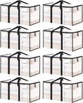 8 Pack Extra Large Clothes Storage Bins with Lids, Moving Bags, Clear - color: Clear, size: 8 Pack