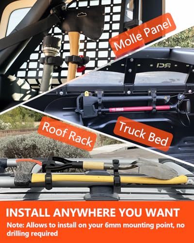 Shovel Holder for Roof Rack & Truck Bed & Molle Panel - size: With Screws