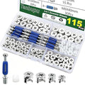 115PCS Cam Locks for Furniture,3-in-1 Eccentric Hardware Wheels, Cam Lock Nuts and Cam Screws, Furniture Cam Lock Fasteners for Drawer Dresser Cabinet - size: 115pcs-sliver
