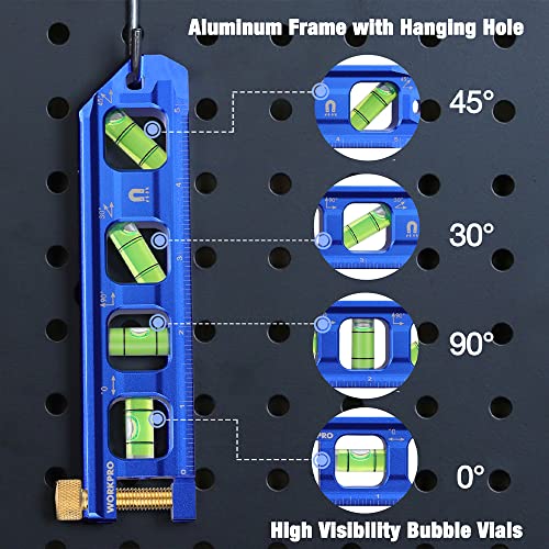 WORKPRO 6.3 Inch Magnetic Torpedo Level, Bubble Level Tool, Aluminium Alloy (Pack of 2) - size: 6.3inches (Pack of 2)