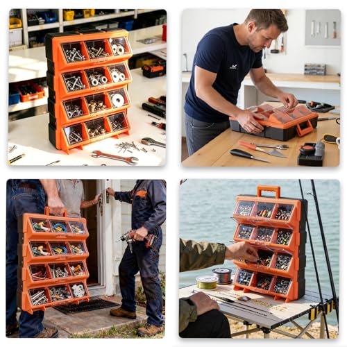 Tool Box Organizer,12-Compartment Portable Small Parts Organizer - size: 12-Compartment Tool Box Organizer