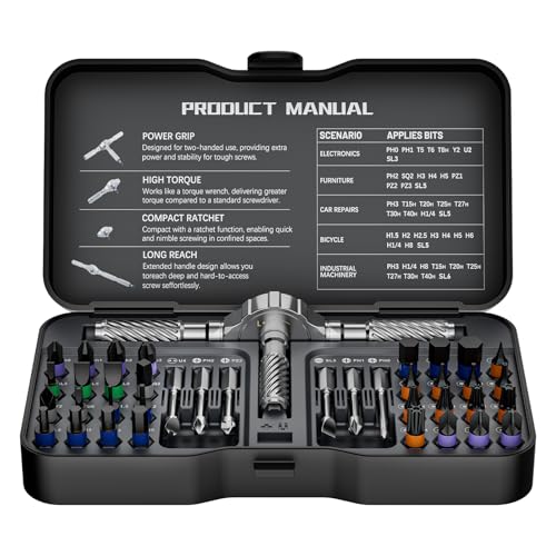 40-in-1 S2 Steel Magnetic Screwdriver Set with Case for DIY Repair