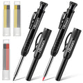 Hiboom 2 Pack Carpenter Pencils with Pencil Cap and 18 Refills, Black - color: Black