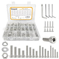 M6 M5 M4 M3 Metric Screw Assortment,Metric Bolts and Nuts Kit（with Lock&Flat washers・Wrenches） Socket Head Cap Screws 304 Stainless Steel Hex Head Metric Screws Assortment Set with Case - size: M3M4M5M6, style: socket head cap