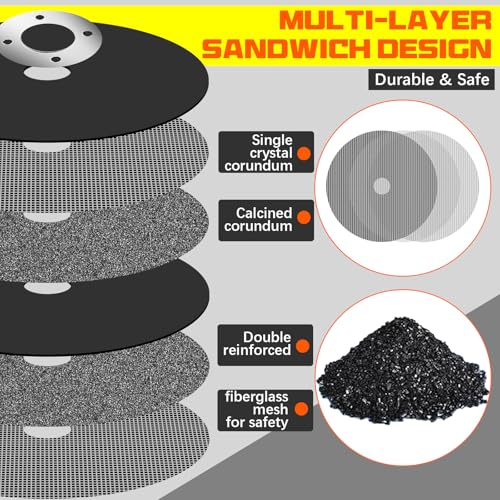 Lasnten 3 Inch 50 Pack Die Grinder Cut-Off Wheels with 1/4" Arbor Mandrel - size: 3 Inch