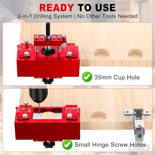 Metal Concealed Hinge Jig with Built-in Screw Hole Guide, Cabinet Hinge Jig