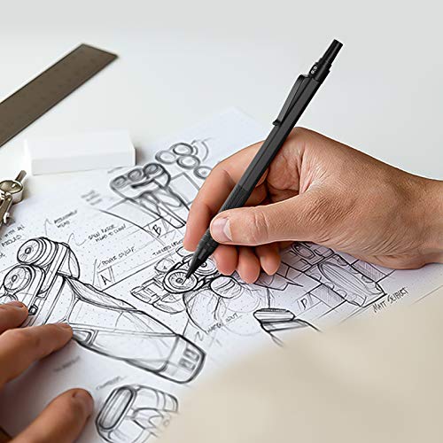Nicpro Metal Mechanical Pencils Set 0.5 & Solid Carpenter Pencil for Architect, Engineering