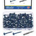 Glarks 100pcs #8 x 1’’ Pocket Hole Screws with Square Drill Bit Kit, Blue Coated Square Drive Wood Screws, Washer Head Coarse Thread Screw for Woodworking, Furniture - size: 100pcs 8x1