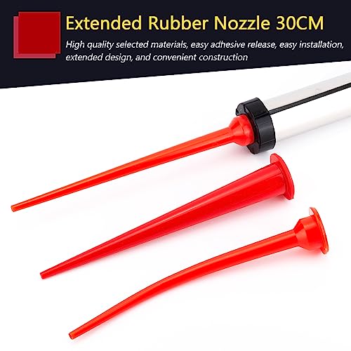 3 Pack Red Caulking Nozzle for Sausage Caulk Gun, Reusable Epoxy Replacement Extension Applicator Cap