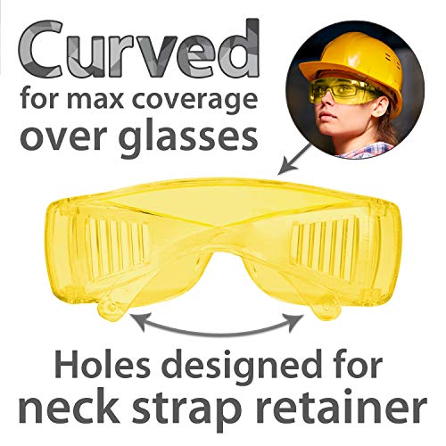 SAFE HANDLER Diamont Vented Over Glasses Safety Glasses - color: Amber