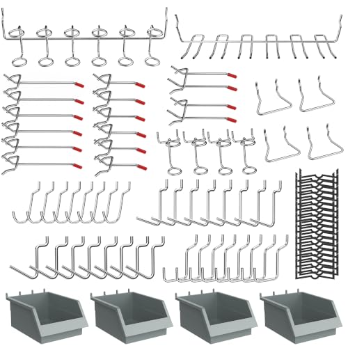Ultrawall Pegboard Hooks Set, Peg Board Organizer Accessories with Bins