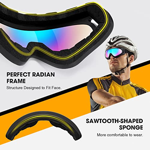 MAMBAOUT Kids Motorcycle Goggles, 2-Pack Dirt Bike Goggles Ski Goggles for Child, ATV Off-Road Racing Goggles for Boys Girls - color: 01.2-pack Transparent Lens × 2