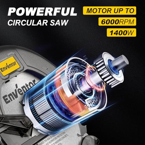 Enventor Circular Saw with 6000 RPM, 7-1/4 in, 11 A Corded