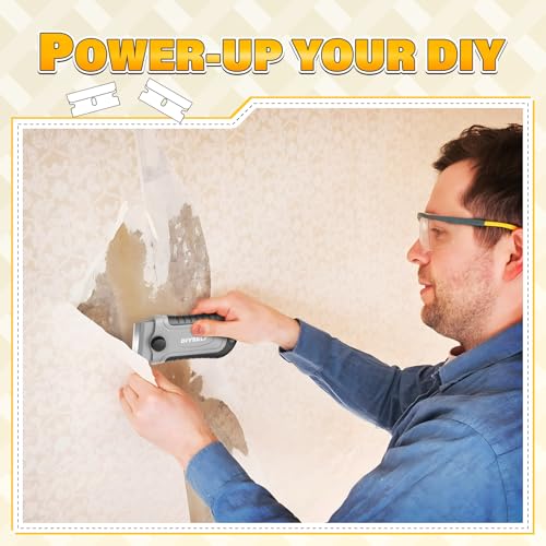 DIYSELF 2 Pack Paint Scraper Tool with 30 Razor Blades, Stove Top Cleaner Tools - color: Gray, size: 2 Pack