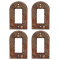 Wooden Arch Switch Cover, Boho 4 Pack Outlet Plates - color: Boho Arch Wooden