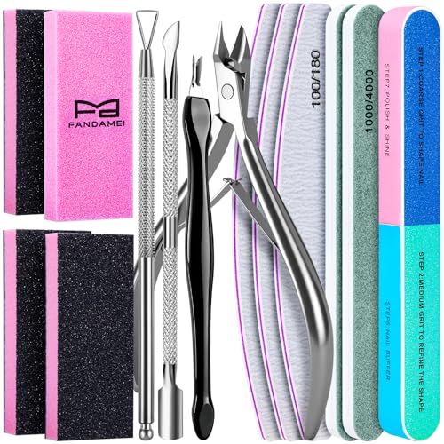 FANDAMEI Cuticle Kit, Nail Prep Kit, Nail Care Kit, Manicure Kit for Women