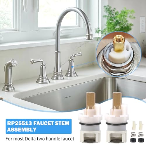 RP25513 Faucet Stem Assembly Kit Compatible with Delta 2-Handle Faucets - style: RP25513