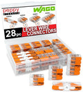 WAGO 221 Lever Nuts 28pc Compact Splicing Wire Connector Assortment with Case | Includes 221-2401, 221-412, 221-413, 221-415 - size: 28pc Kit