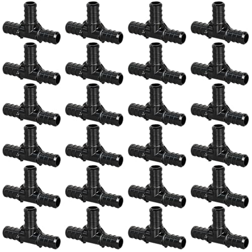 25pcs 1/2" Poly PPSU Barb Crimp PEX Tee Fittings, No Lead - size: 1/2" Tee, 25pcs