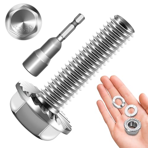 M6x1.0 Bolt (10 Sets) M6 x 25mm Flanged Hex Head Nuts and Bolts, M6 Bolt Flange Hexagon Screws with Nuts and Washers, 304 Stainless Steel 18-8 Metric Bolts, DIN 6921, By Mywish - color: Silver-M6, size: 25mm