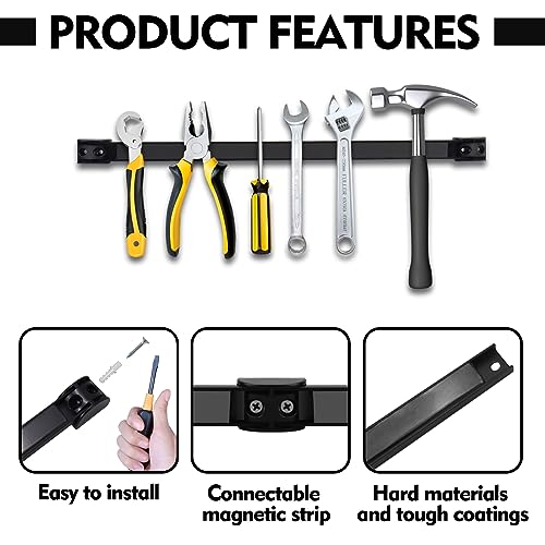 5 Pack Magnetic Tool Holder, Magnetic Strips Tool Magnet Bar PVC Coated for Garage Tool Organizer 16 In - style: 16IN-5 PACK