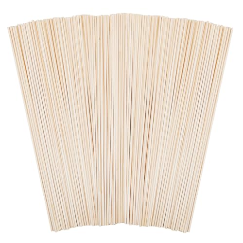 KTOJOY 150PCS Dowel Rods Wood Sticks Wooden Dowel Rods - 1/8x 12 Inch Precut Dowels for Crafting, Hardwood Dowel Rod Assortment, Cake Dowels for Tiered Cakes (150, 1/8 X 12 Inch)