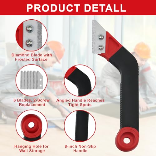 23 Pack Grout Removal Tool Kit, 2 Tile Grout Saws with 6 Extra Blades, 2 Hand Grout Saw and 7 Cleaning Blades, Caulk Remover for Bath Shower, Ideal for Floor Tile Grout Cleaning