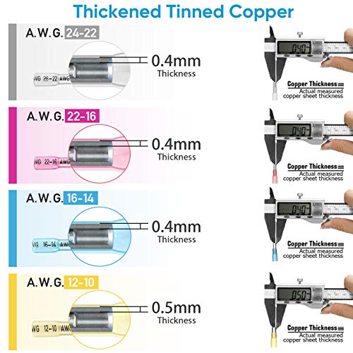 TICONN 720PCS Heat Shrink Butt Connectors, Crimp Wire Connectors Kit - size: 720 PCS-4Sizes