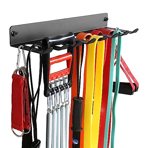 Multi-Purpose Gym Equipment Storage Rack Resistance Bands Storage Hanger Barbell Rack Heavy Duty Gym Rack for Exercise Bands, Lifting Belts and Jump Ropes - color: 17" / 8 prongs