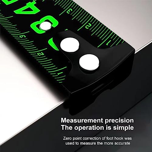 Xiaokeis 7 M Steel Measuring Tape - High Contrast Dark Mode Easy Read Fluorescent Tape Measure for Low Light Visibility - Heavy Duty Self-Locking Thicken Measuring Tape Retractable(Black)