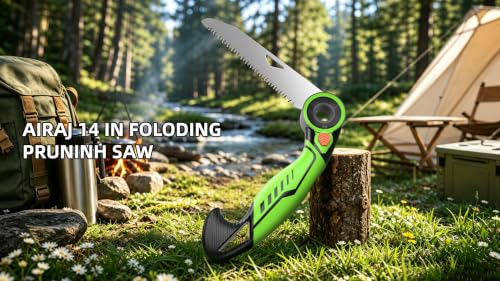 AIRAJ 7" Pruning Saw for Tree Trimming, Folding Saw with SK5 Steel Blade - size: 7 Inch