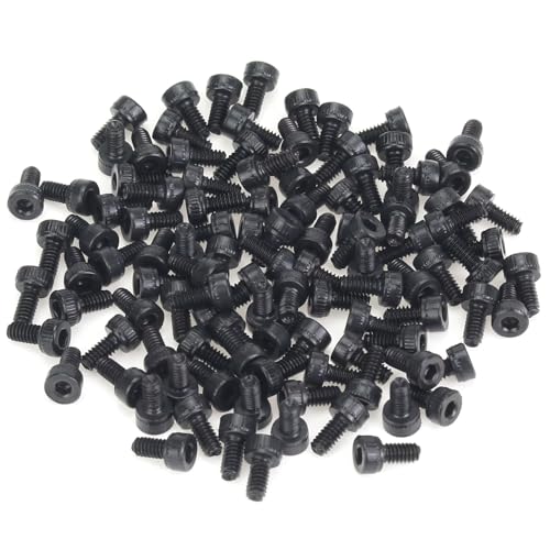 105 Pieces M2 x 4mm Socket Head Cap Screws, Thread Pitch 0.4mm, Sutemribor M2 Black Screws, 12.9 Grade Alloy Steel, Black Oxide Finish, Fully Threaded - size: M2 x 4mm, style: Socket Head