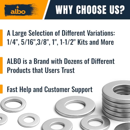 ALBO 200 Pcs M10 x 20 mm 304 Stainless Steel Fender Flat Washers - size: М10 х 20мм - 200 pcs