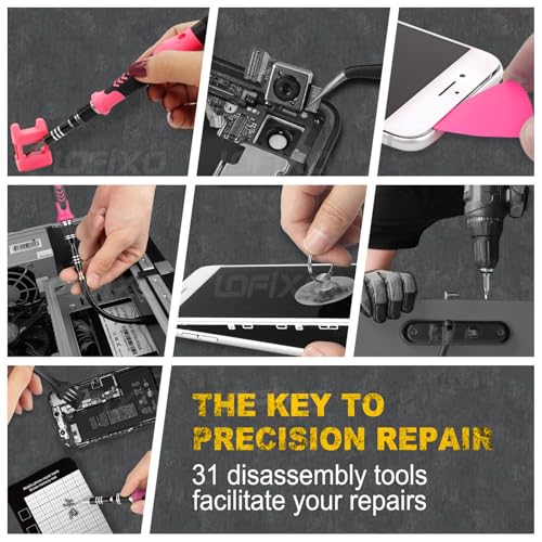 Screwdriver Phillips,Torx,Pentalobe,Triangle Triwing,Flat Head,Star,Eyeglasses Repair Kit Pink tool box with Spudger for iPhone/Xbox/PS4 Switch Controller, Ring Doorbell,Mac - color: Pink