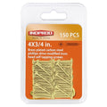 INDOROD #4 x 3/4" Truss Head Phillips Wood Screw (150 Pack), Brass Plated Screws, Self Tapping Wood Screws, Modified Truss Head, Brass Screws for Wood, 4 x 3/4 Inch, Gold - size: #4 x 3/4"