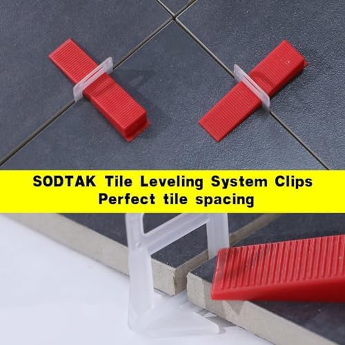 Tile Leveling System 1/8" Spacers Tile Leveler Clips DIY Tile Leveler Spacers 5000 Pcs and Tools Harden Rubber Mallet Hammer 16 oz for Professional Ceramic Tile and Stone Installation