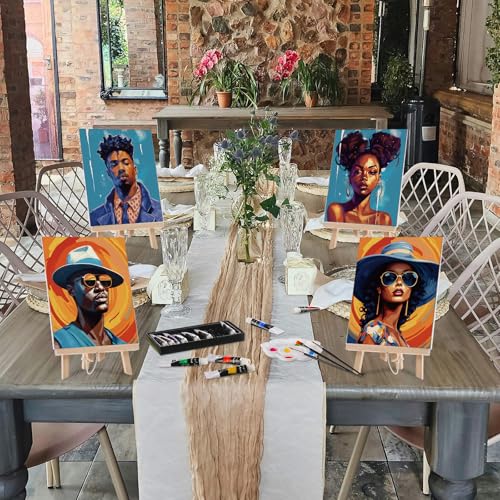 Ctosree 72 Pcs Couple Paint and Sip Kit for Adults Pre Drawn Canvas - style: Couple