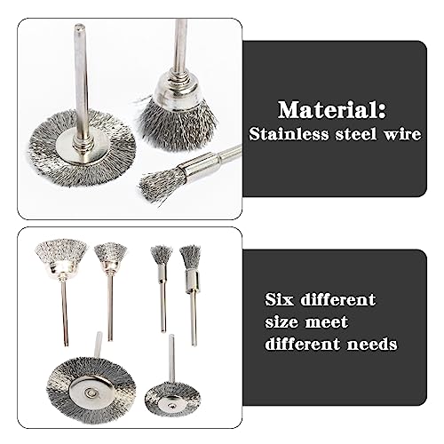80 Pcs Rotary Tool Wire Brushes Set,Stainless Steel Wire Wheels Pen Brush Kit Accessories for Rotary Tool,for Rust Removing Rotary Brushes for Machines