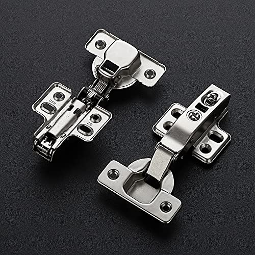 Ravinte European Kitchen Cabinet Hinges, Soft Close, Full Overlay, 10 Pack | 5 Pairs, Satin Nickel, Cabinet Door Hinges, Adjustable Concealed Cabinet Cup Style, Heavy-Duty for Frameless Door - size: Full Overlay