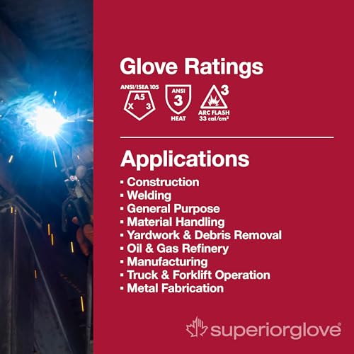 Superior Glove Endura Goatskin Leather Work Gloves Arc Flash Cut Resistant Safety Hand Protection - size: X-Small, style: Arc Flash/Cut