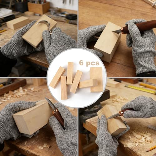 21-Piece Wood Carving Tools Kit - Complete Whittling Set with Detail Knives, Hook Knives, Sharpening Stone, Basswood Blocks & Cut Resistant Gloves for Beginner & Advanced Wood