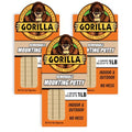 Gorilla Removable Mounting Putty Reusable & Repositionable Adhesive 84 Count Pre-Cut Squares (Pack of 3) Holds 2 lbs Back to School Supplies for Teachers Students Parents, Indoor Outdoor - size: 252 Squares