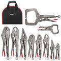 ARROW 10-piece Locking Pliers Set, Chromium-Molybdenum Vice Grips - style: 10-piece