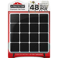 X-PROTECTOR Felt Furniture Pads - 48 PCS 1" - Felt Pads Floor Protectors - size: 1" 48 Black, Square