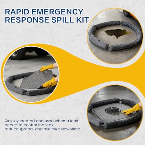 Universal Spill Kit for Chemical, Water & Garage Oil Cleanup 8 Pack - size: 8 Pack