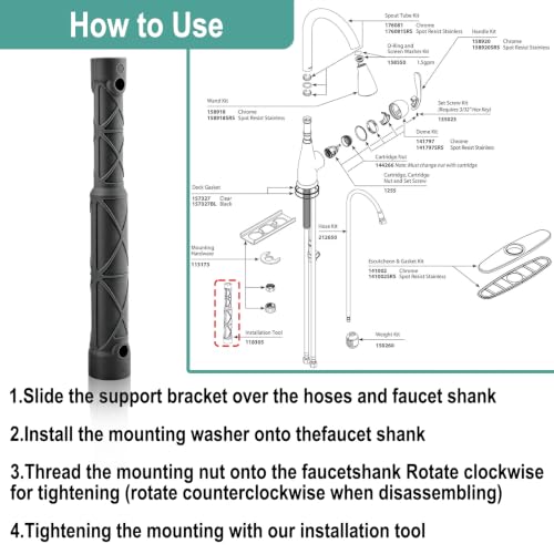 118305 Kitchen Faucet Installation Tool for Moen Sink Install/Removal